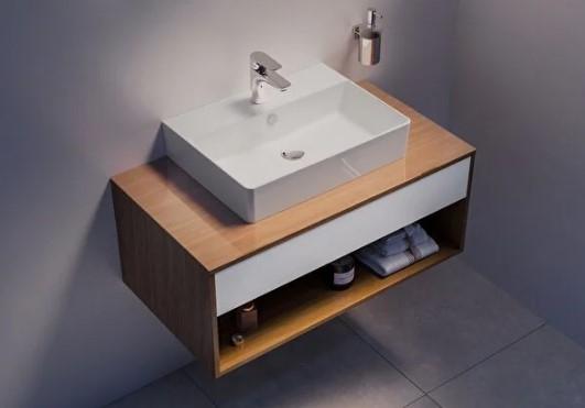 Nuo Dikdörtgen Armatür Delikli Çanak Lavabo 60cm